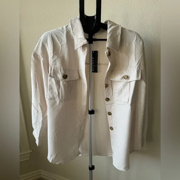 Beyove Womens long Sleeve Button down Shacket - Picture 5 of 5